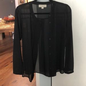 Sheer black blouse